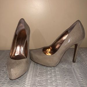 BCBGeneration  Gold Snake Platform Stiletto Pumps